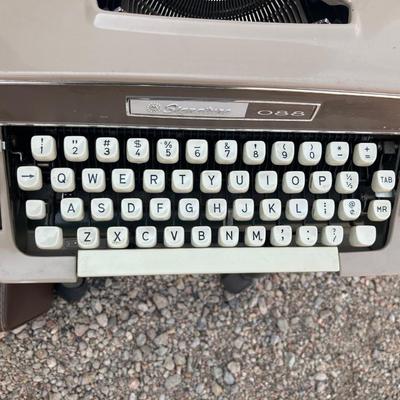 1960â€™s Montgomery Wards Signature 088 Type Writer and Vintage Dictaphone Table