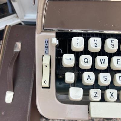 1960â€™s Montgomery Wards Signature 088 Type Writer and Vintage Dictaphone Table