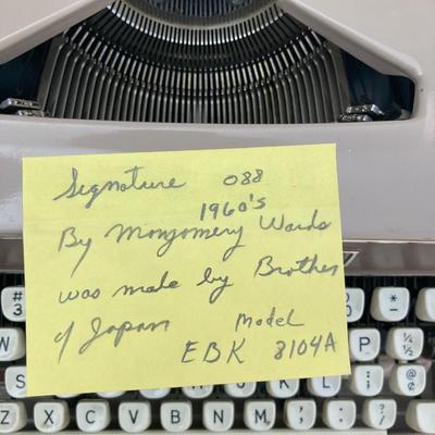 1960â€™s Montgomery Wards Signature 088 Type Writer and Vintage Dictaphone Table