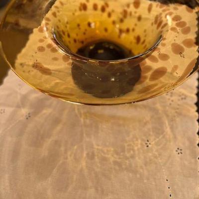 Blown art glass Console bowl