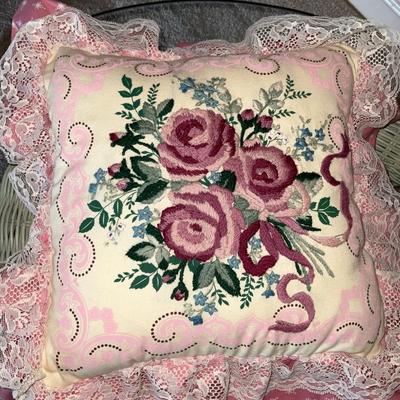 Crewel Embroidery Pillow