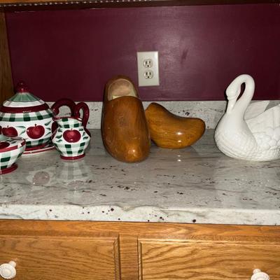 Dutch Wooden Shoes, Teapot, Swan Planter