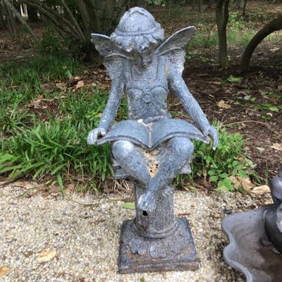 811 Fairy Garden Statue & Cherub Bird Bath