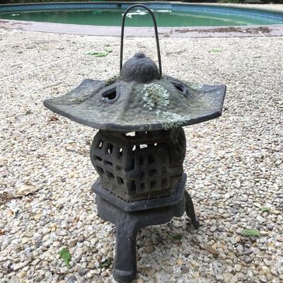 816 Asian Cast Iron Garden Lantern