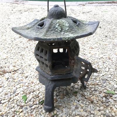 816 Asian Cast Iron Garden Lantern