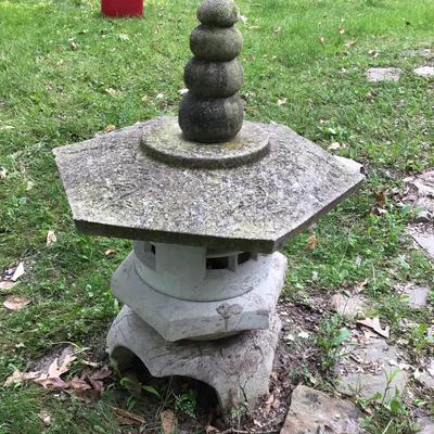 818 Large Concrete Asian Inspired Lantern