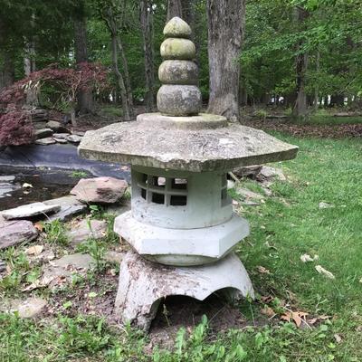 818 Large Concrete Asian Inspired Lantern