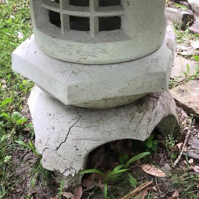 818 Large Concrete Asian Inspired Lantern