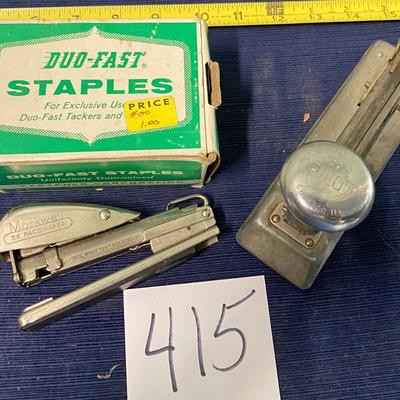 Vintage Pilot and Markwell Staplers