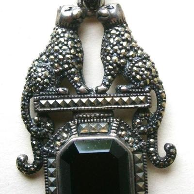 Sterling Silver Pendant with Tigers
