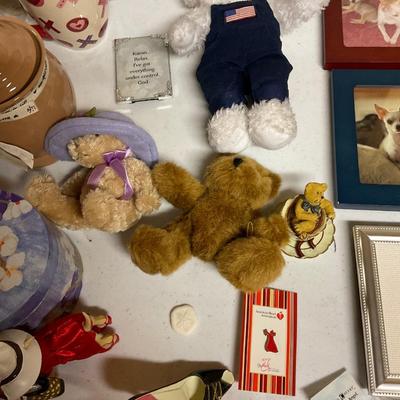 Stuffed Bears, Candle, Picture Frames And Decor.