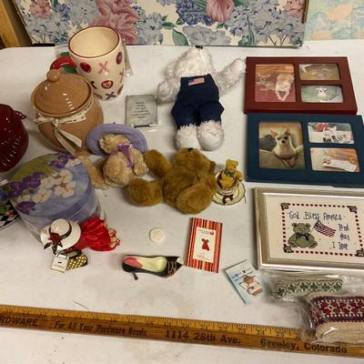 Stuffed Bears, Candle, Picture Frames And Decor.