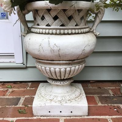 829 Pair of Large Composite Urn Style Flower Pots