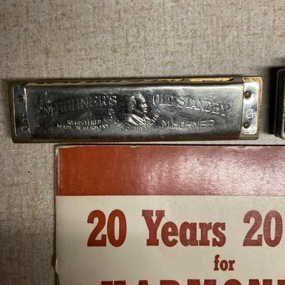 Two Vintage Harmonicas