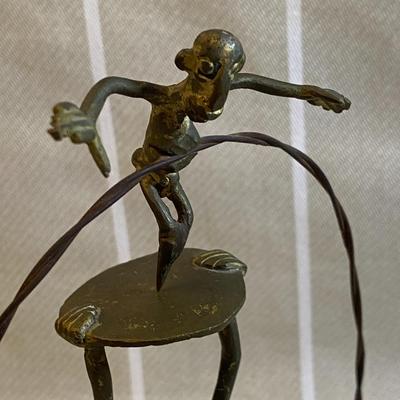 Vintage Brass/Metal Balancing Monkey Sculpture