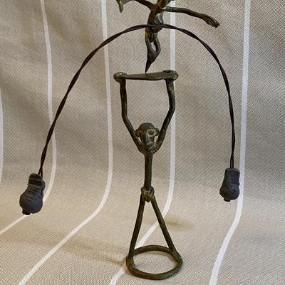 Vintage Brass/Metal Balancing Monkey Sculpture