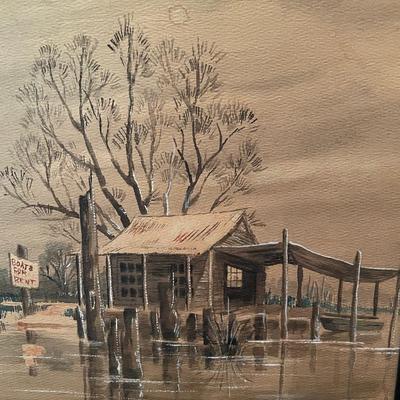 "Boats for Rent" original watercolor by Robert Hamrick
