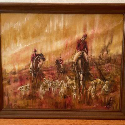 "The Hunt" original acrylic on Canvasboard by Robert Hamrick