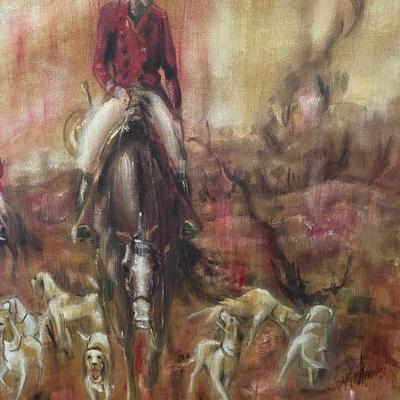 "The Hunt" original acrylic on Canvasboard by Robert Hamrick