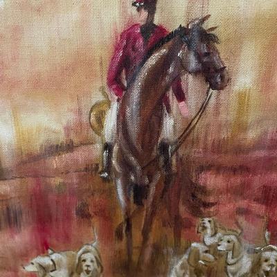 "The Hunt" original acrylic on Canvasboard by Robert Hamrick