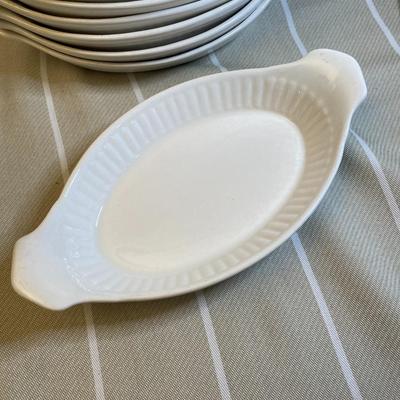 Set of 10 White Au Gratin Oval Baking Dishes