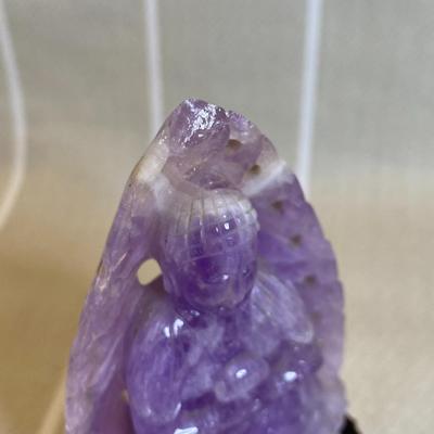 Hand carved Amethyst sitting Buddha