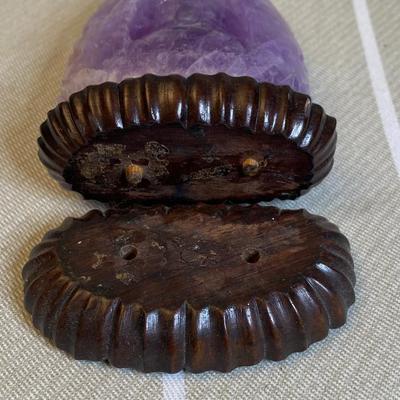 Hand carved Amethyst sitting Buddha