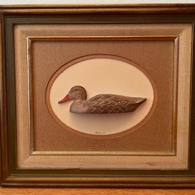 3D Handpainted WoodDuck on Board by Gene Culbertson
