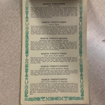 Vintage Calendar of Desserts