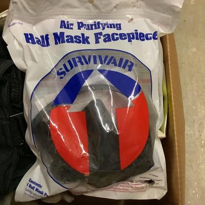 838 Personal Protection Lot , Hard Hat, Gloves, Mask, Back Support, Glasses