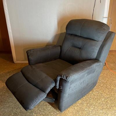 Slate Blue Ultra Suede Power Recliner