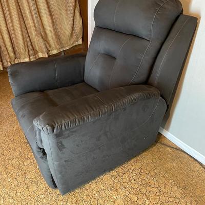 Slate Blue Ultra Suede Power Recliner