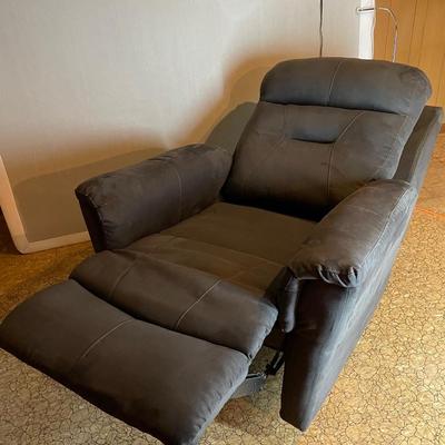 Slate Blue Ultra Suede Power Recliner