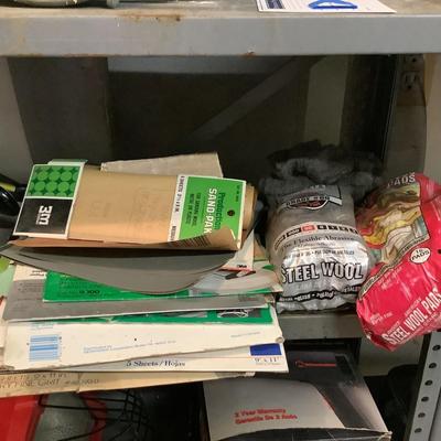 848 Master Mechanic Palm Sander, Stanley Sander, Steel Wool and Sand Paper