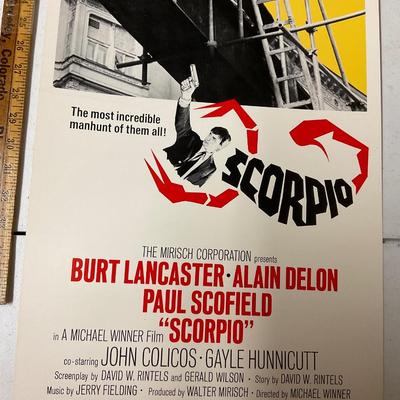 Scorpio Movie Poster Starring Burt Lancaster.