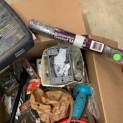 898 Misc Shop Supplies , Cable Tv Kit, Multitester, gasket material, duct tape and more