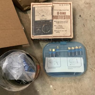 898 Misc Shop Supplies , Cable Tv Kit, Multitester, gasket material, duct tape and more