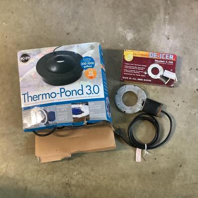 908 Two Bird Bath De-Icers and Thermo Pond 3.0