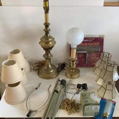 912 Lot of Two Lamps and Lamp Parts