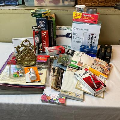 956 Lot of Office Supplies, Markers , Stapler, Paperclips , Phone and more