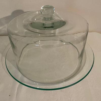 Glass Cake Plate w/Extra high cover
