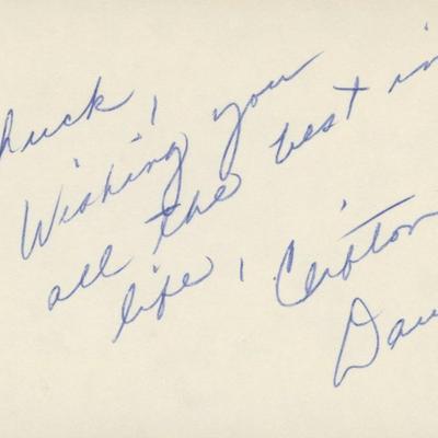 Clifton Davis signed note