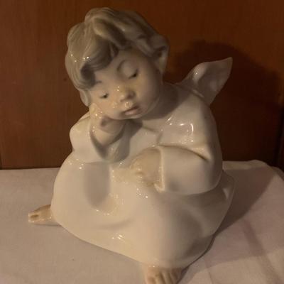 Lladro Seated Boy Angel