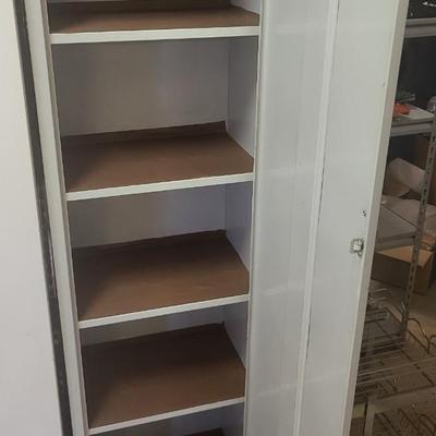 2 White Metal Cabinets