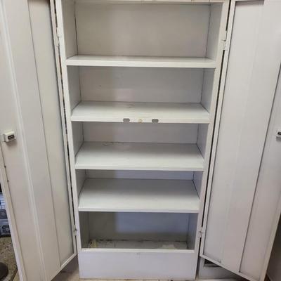 2 White Metal Cabinets
