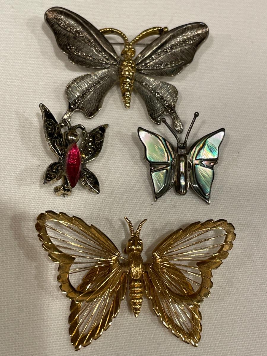 4 Butterfly Pins 