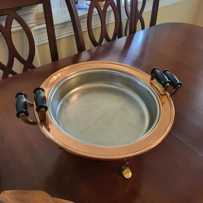 Silverplate Lot with Wood Fruit Bowl
