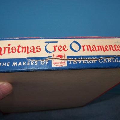 LOT 101 WONDERFUL VINTAGE CHRISTMAS WAX FIGURAL ORNAMENTS & CRYSTAL PINE TREE