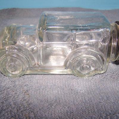 LOT 107 SIX WONDERFUL VINTAGE GLASS CANDY CONTAINERS