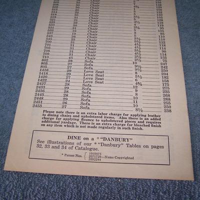 LOT 118 FAB CHARAK FURNITURE CATALOG & PRICE LISTS 1940S